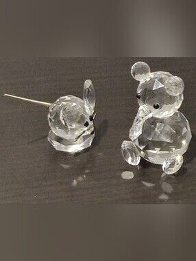 Two Swarovski Crystal Figurines Baer and Mouse